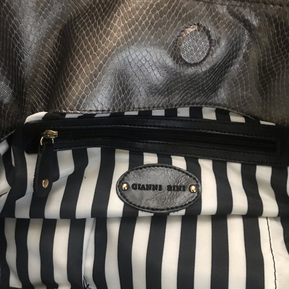 Gianni Bini Large Metallic Handbag with Gold-tone Hardware - Picture 9 of 11